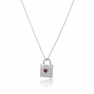 Silver Heart Lock Pendant Necklace